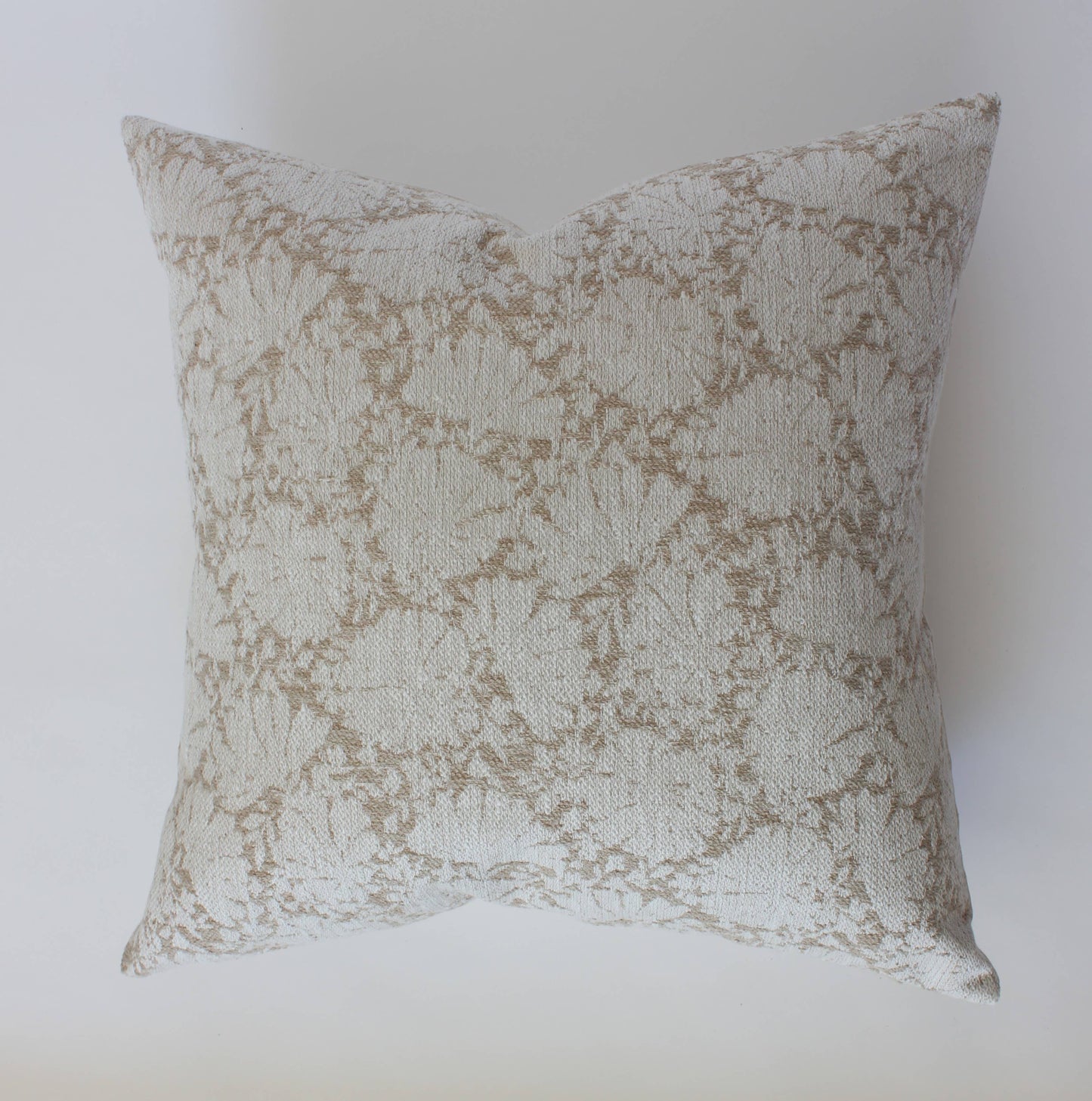 Cream Floral Throw Pillow Cover, Ivory Pillow | Evielle : 20x20