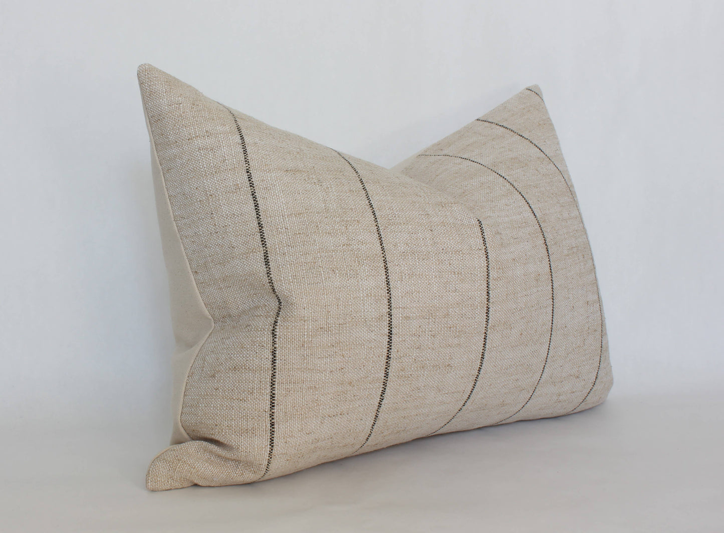 Neutral Striped Pillow Cover, Natural Throw Pillow | Evans: 20x20