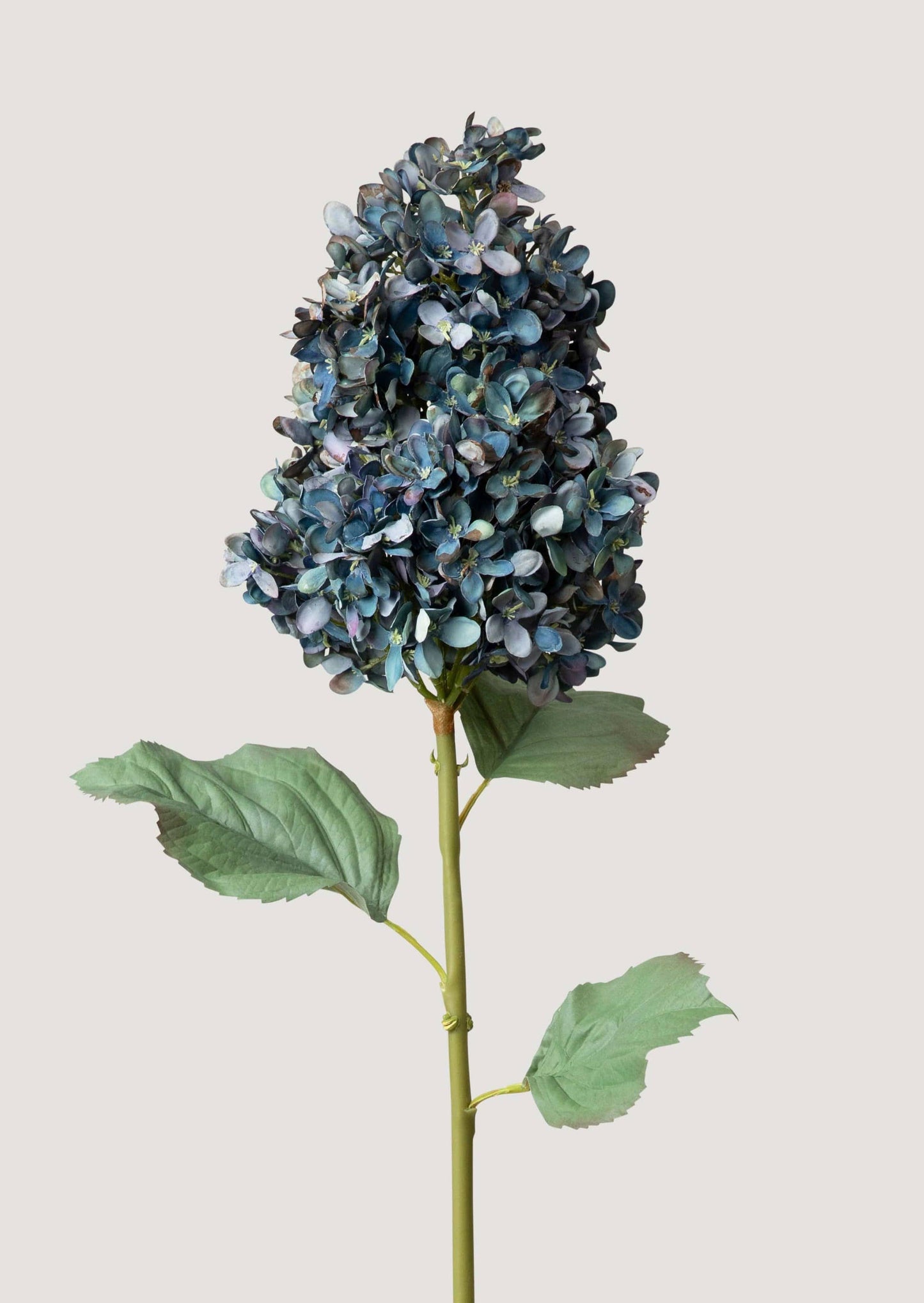 Vintage Blue Dried Look Fake Cone Hydrangea 35" x 10" Bloom