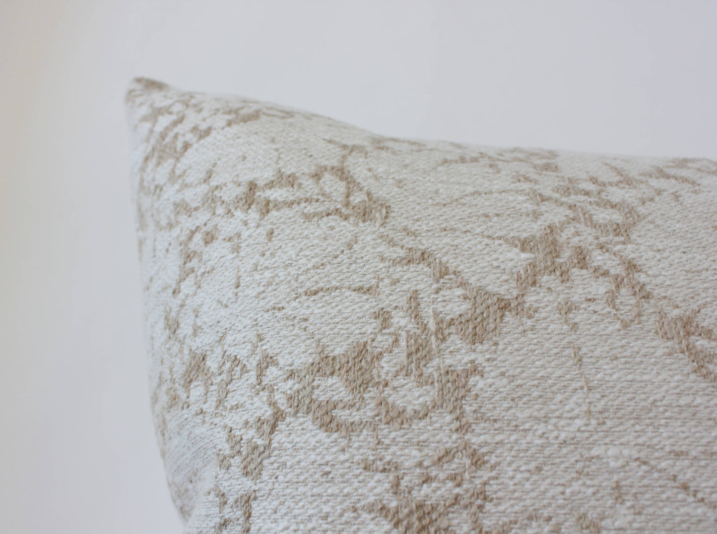 Cream Floral Throw Pillow Cover, Ivory Pillow | Evielle : 20x20
