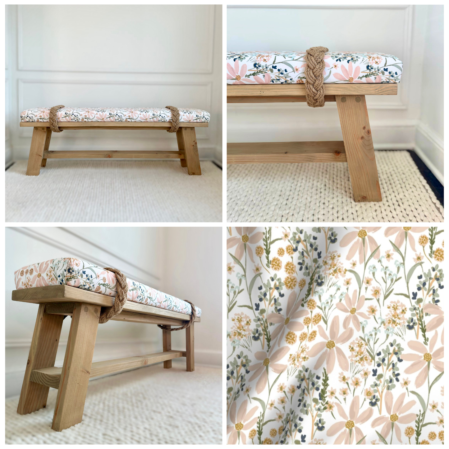 Farmhouse Rope Bench | 'Beach Khaki'