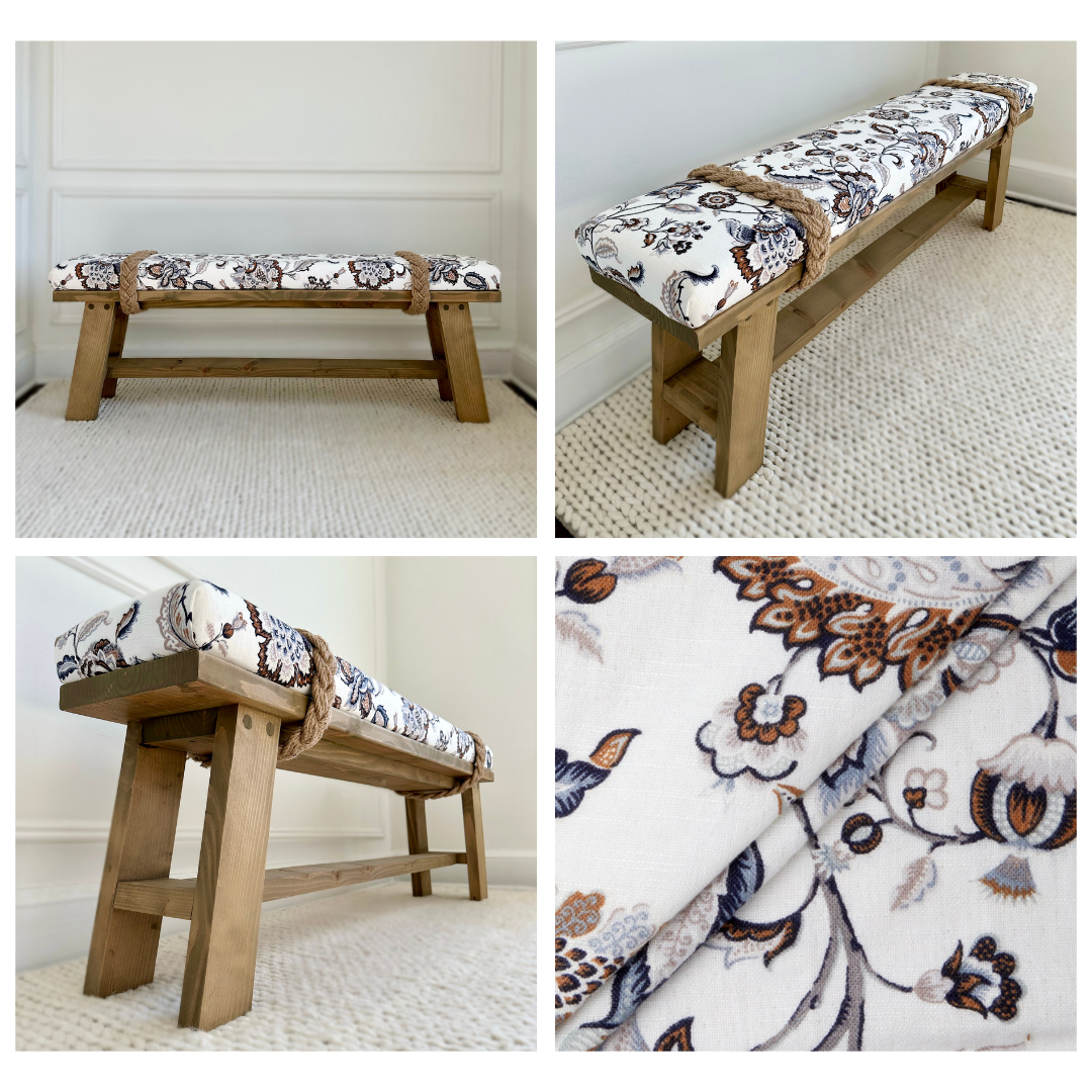 Farmhouse Rope Bench | 'American Wheat'