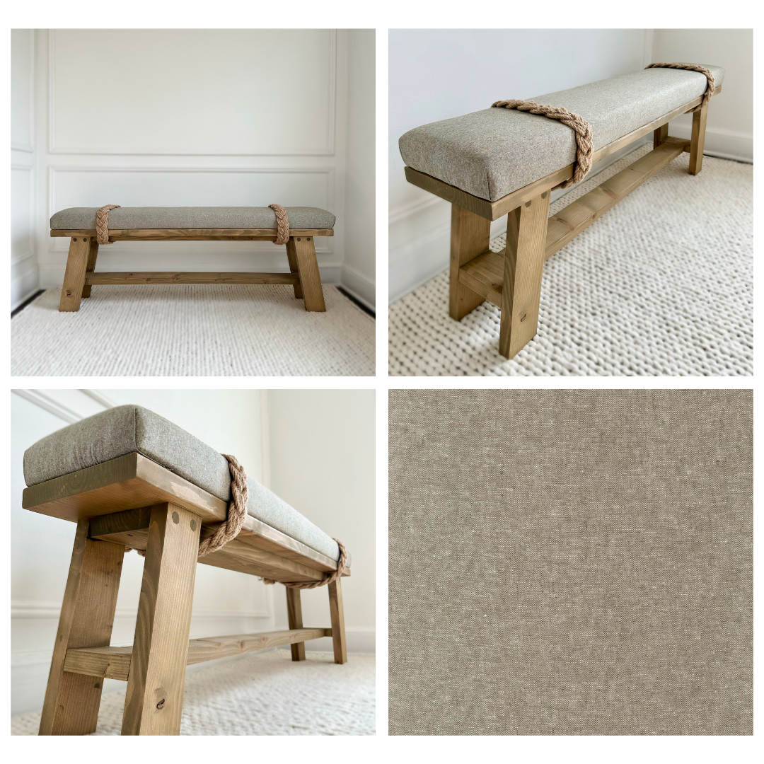 Farmhouse Rope Bench | 'American Wheat'