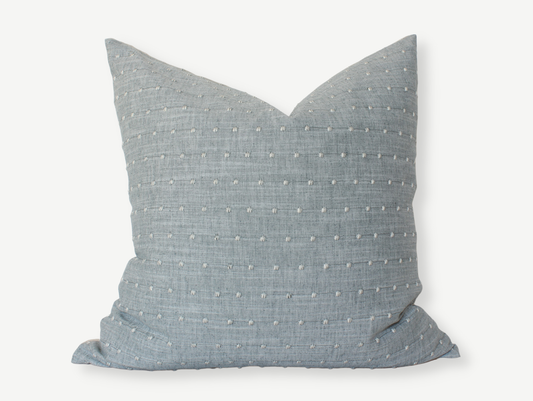 Designer Light Blue Pillow Cover, Blue Dot Textured Pillow: 20x20