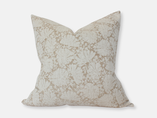 Cream Floral Throw Pillow Cover, Ivory Pillow | Evielle : 20x20