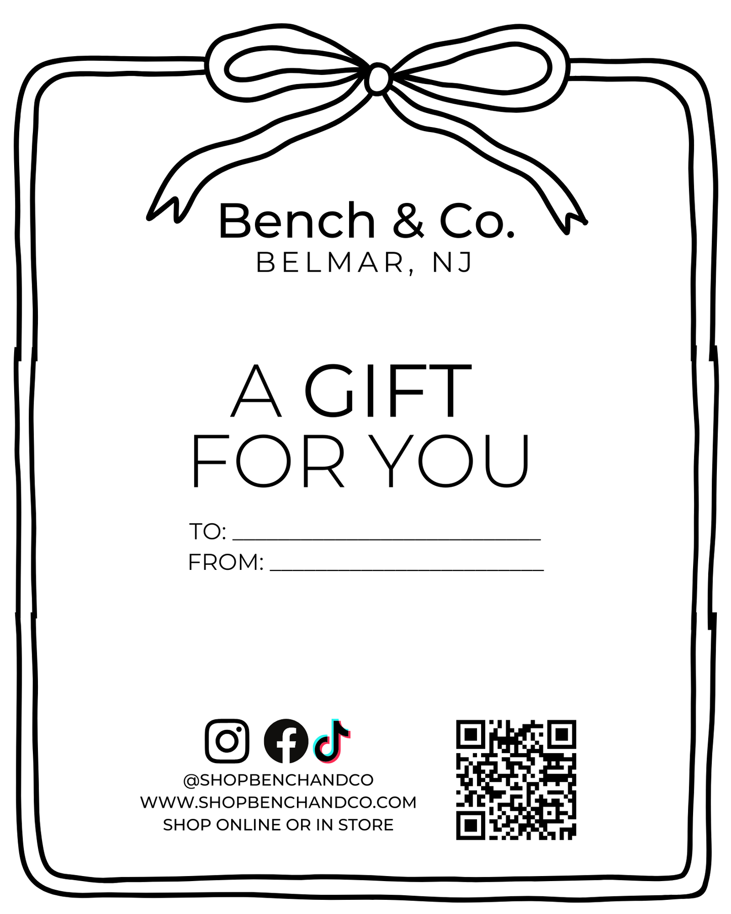 Bench & Co. Gift Card