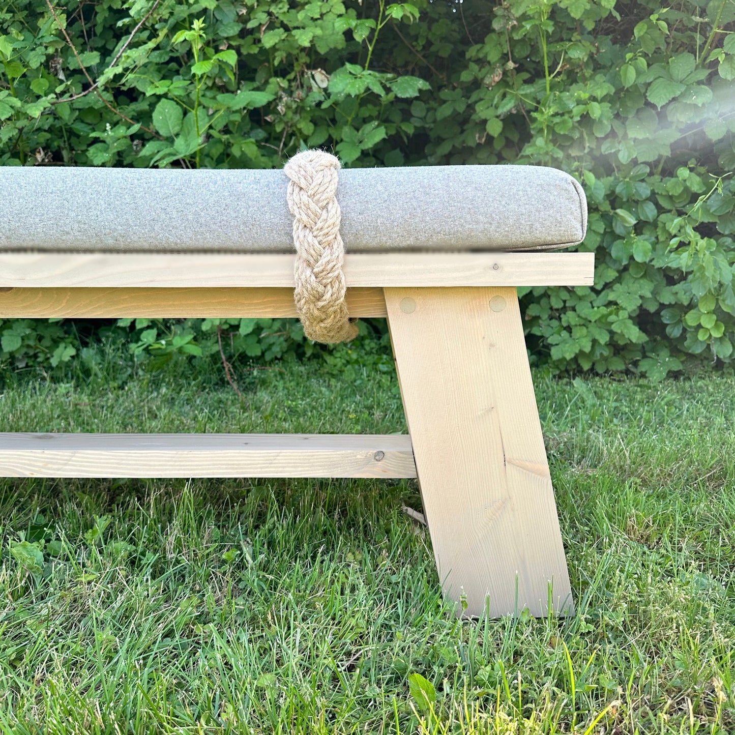 XL Farmhouse Rope Dining Bench