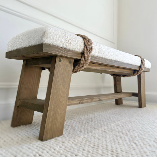 Limited Edition Farmhouse Rope Bench