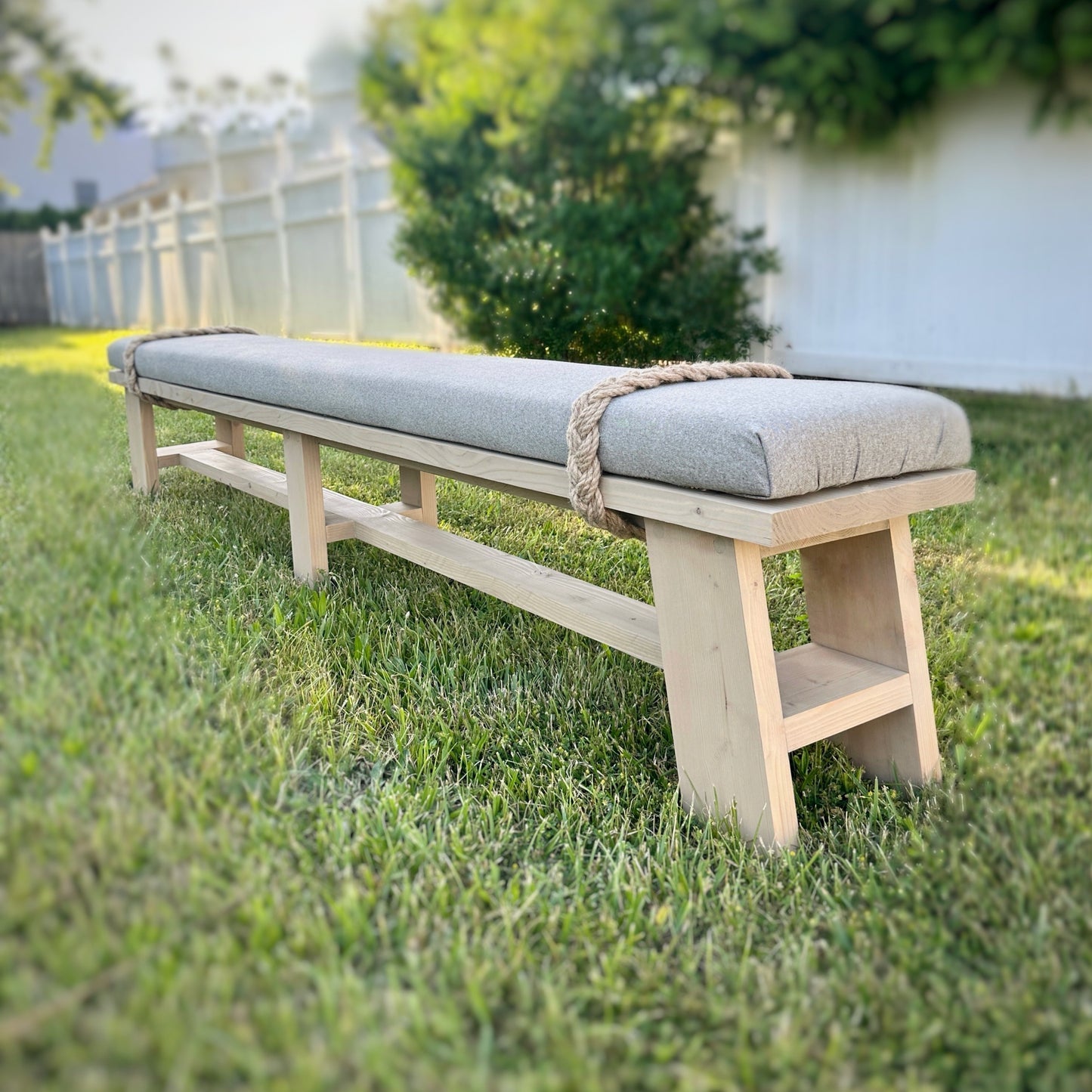 XL Farmhouse Rope Dining Bench