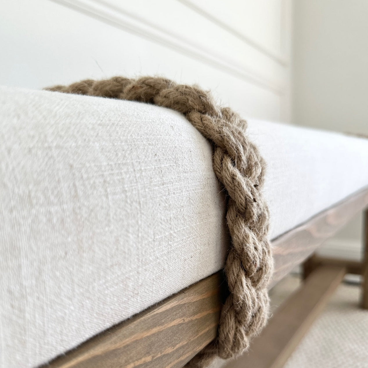 XL Farmhouse Rope Dining Bench